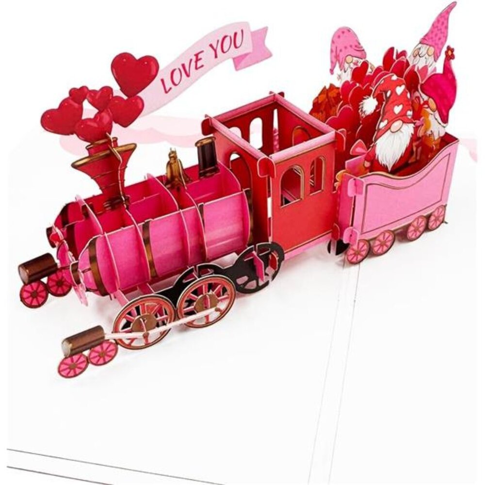 3D Pop Up Valentines Train Card